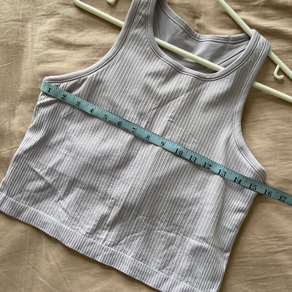 LULULEMON lilac High Neckline Racerback Ribbed Cropped Tank Top - Picture 8 of 9